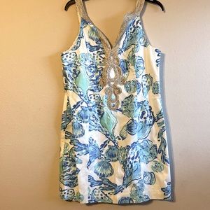 NWOT LILLY PULITZER RESORT WHITE BAREFOOT PRINCESS EMERY SHIFT DRESS 12  $208